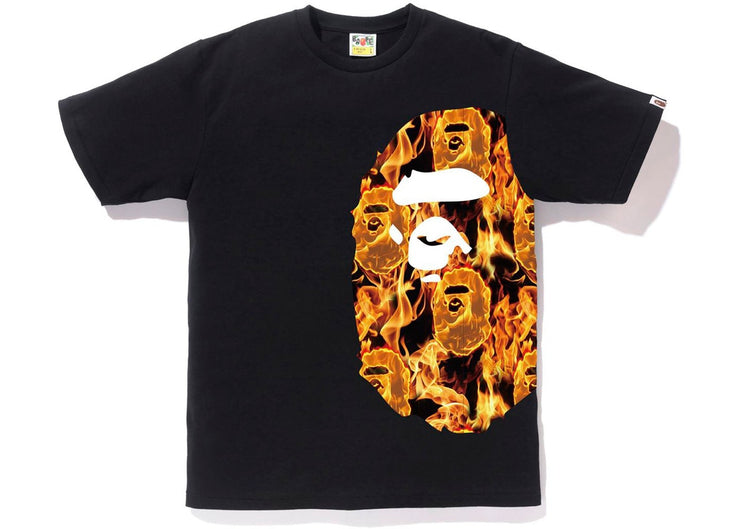 BAPE Flame Side Big Ape Head Tee "Black/Orange"