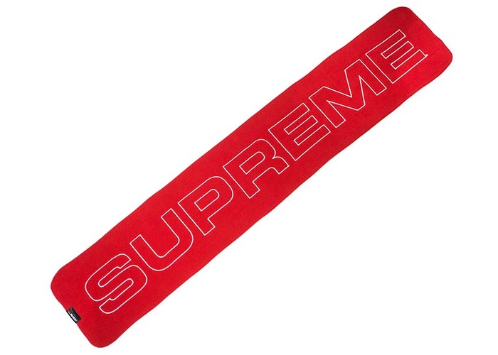 Supreme Polartec Logo Scarf Red "FW17"