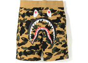 BAPE 1st Camo Shark Sweat Shorts "Yellow"