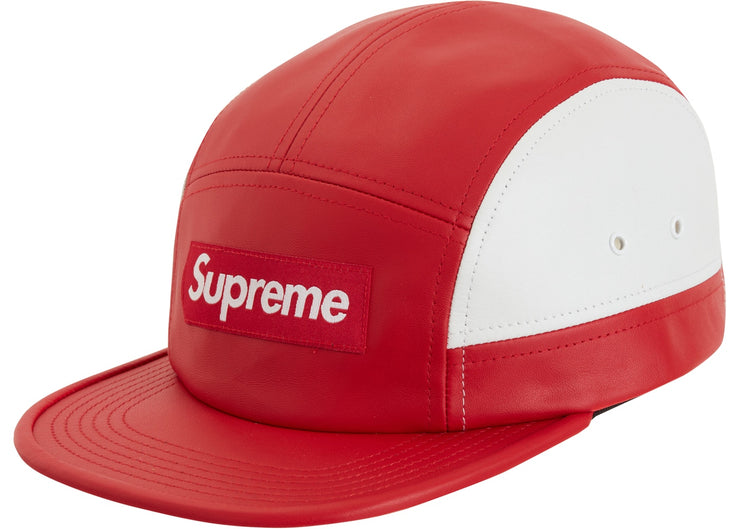 Supreme 2-Tone Leather Camp Cap "Red" FW19