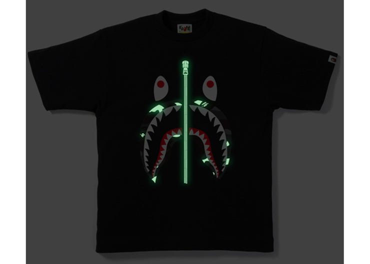 BAPE City Camo Shark Tee "Black Glow In The Dark"